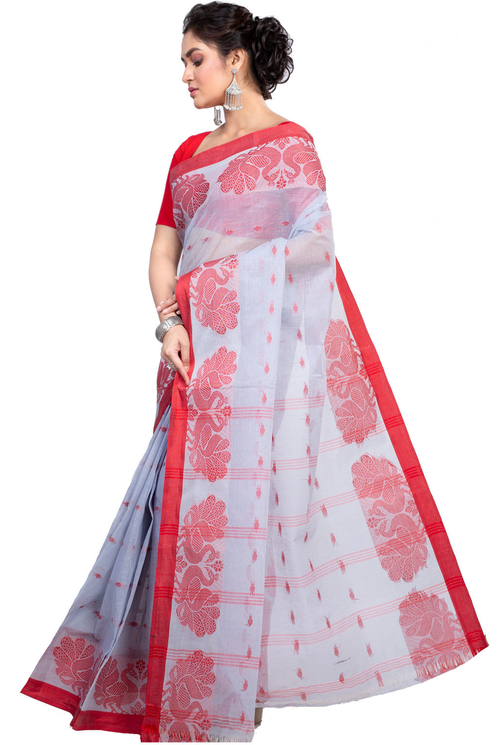 Assh Pure Cotton MOYUR PAR Tant Saree (902)